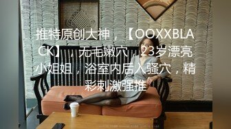 推特原创大神，【OOXXBLACK】，无毛嫩穴，23岁漂亮小姐姐，浴室内后入骚穴，精彩刺激强推