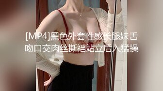 [MP4]黑色外套性感长腿妹舌吻口交肉丝撕裆站立后入猛操