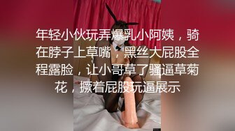 年轻小伙玩弄爆乳小阿姨，骑在脖子上草嘴，黑丝大屁股全程露脸，让小哥草了骚逼草菊花，撅着屁股玩逼展示