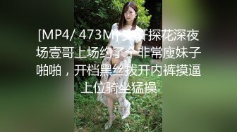 [MP4/ 473M] 文轩探花深夜场壹哥上场约了个非常廋妹子啪啪，开档黑丝拨开内裤摸逼上位骑坐猛操